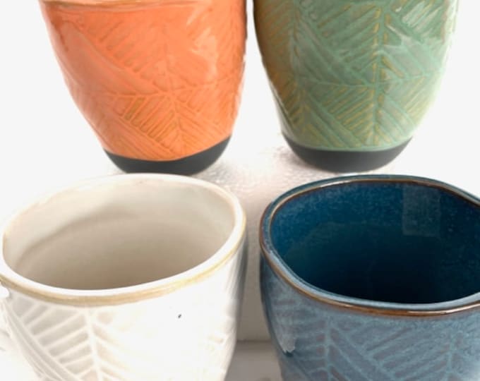 4 pack Textured mini plant pots 3"