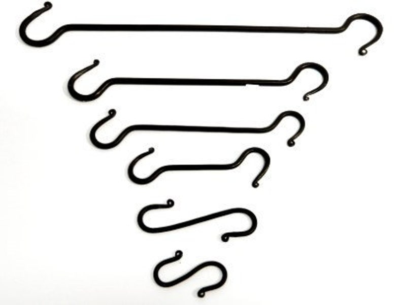 Forged Iron S hooks and extenders Decorative image 1