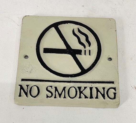 No Smoking Sign  cast iron wall mount