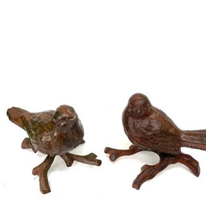 Cast Iron songbird pair
