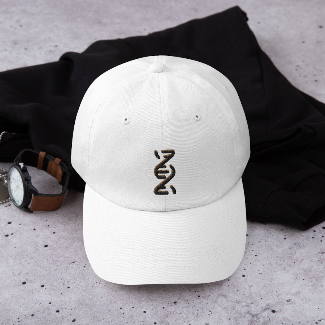 dna-embroidered-dad-hat-science-gift-for-biologist-etsy