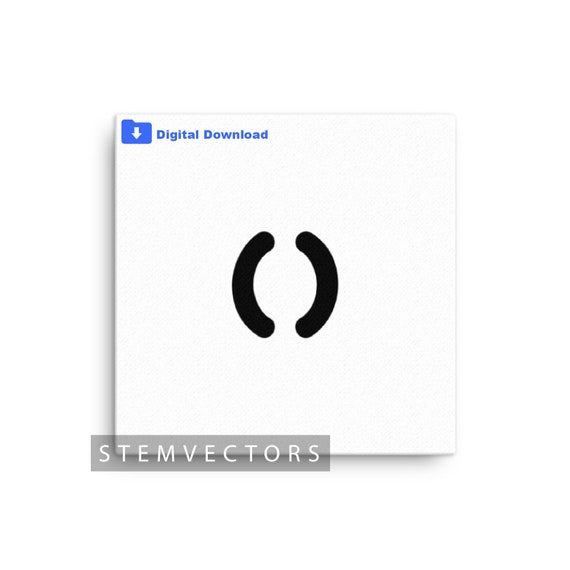 Brackets Math Symbol digital Download Black and White Vector Clip