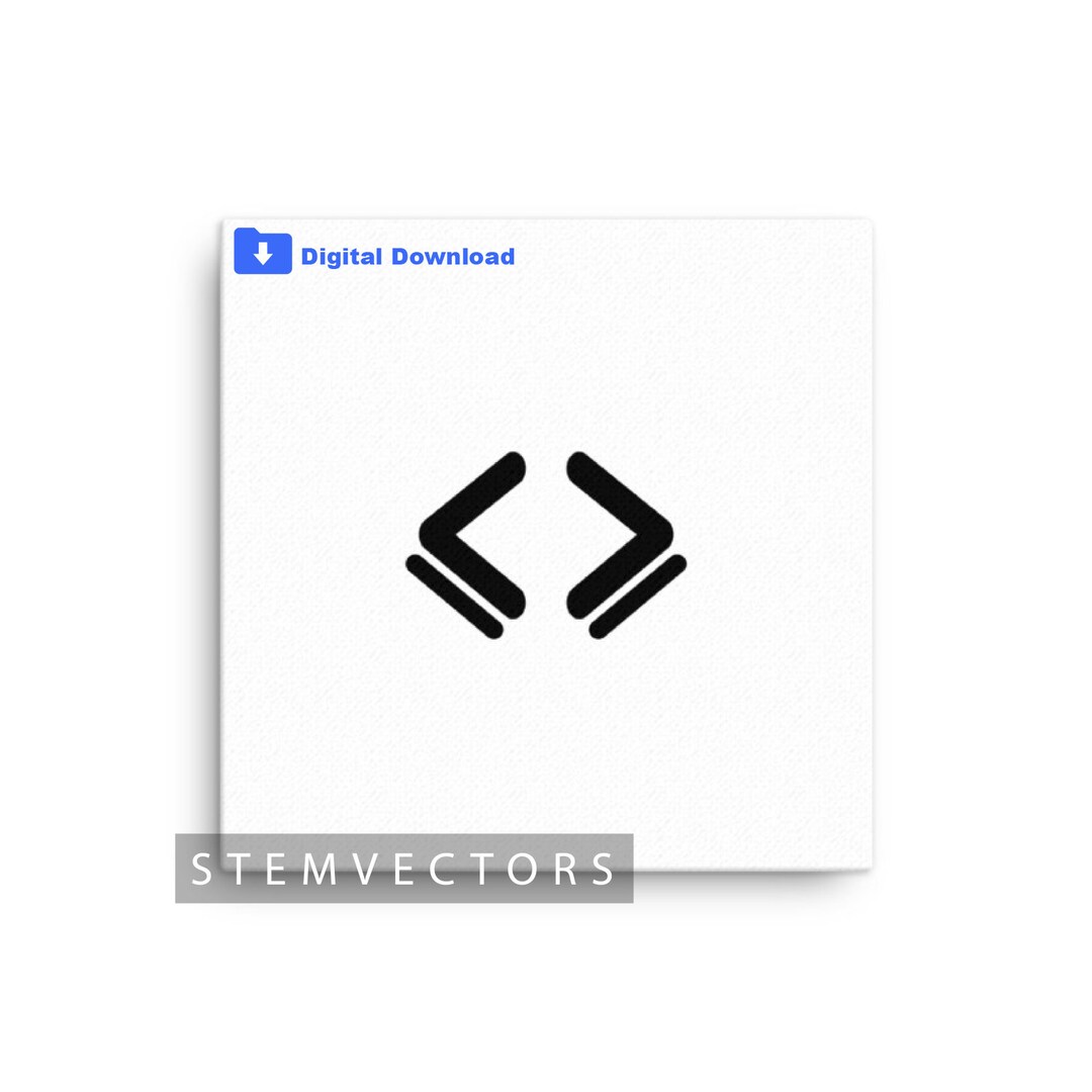 Greater/less Than Math Symbol (digital Download) Black and White Vector ...
