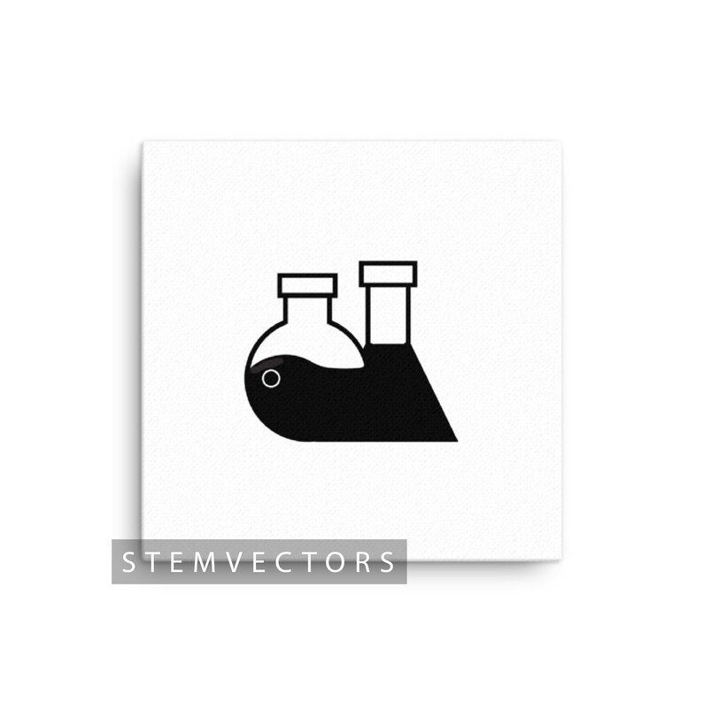 Science Beaker and Erlenmeyer Flask digital Download Black Etsy