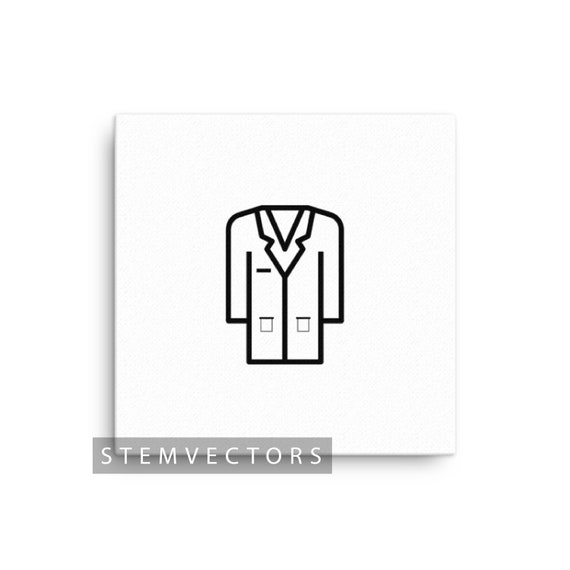Science Lab Coat Digital Download Black and White Vector | Etsy