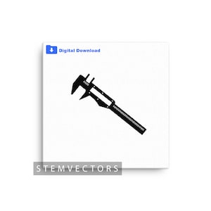 Engineering Caliper (Digital Download) Black and White Vector Clip art Drawing/Sketch for Cricut or Print svg, png, jpg, dxf