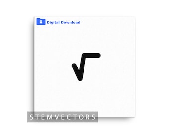 Square Root Math Symbol Clipart (svg, png, jpg, dxf) (Digital Download)