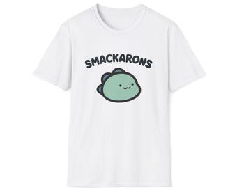 Smackarons Character T-Shirt | Kawaii Food Tee, Pastel Green Mascot Illustration