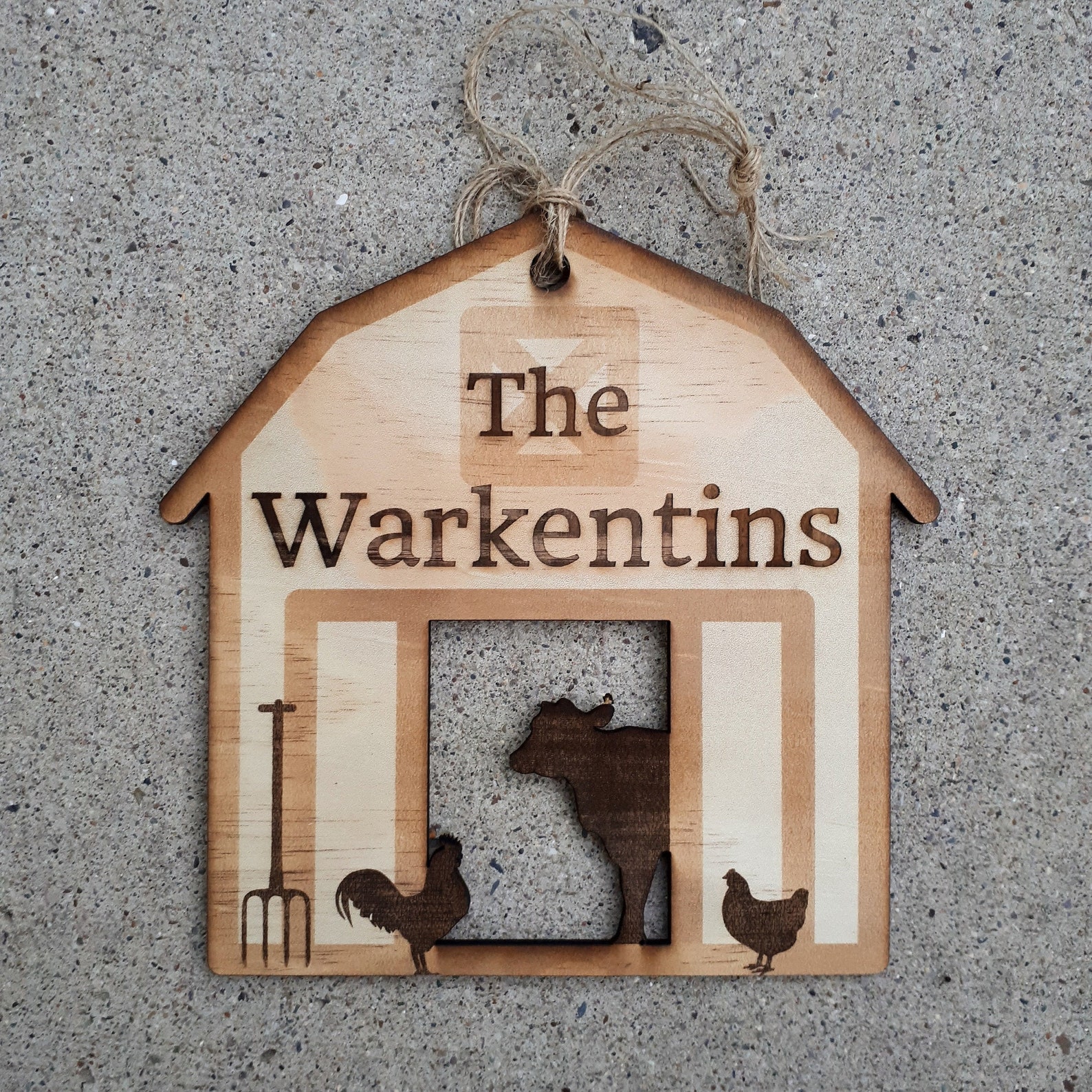 Barn name sign Laser engraved wall decor Etsy