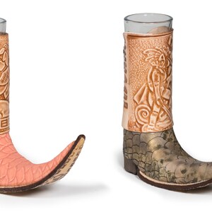 3 Pack Mexican Leather Mini Boot Tequila Shot - Bota Tribalera Y Chata ...