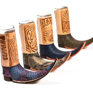 Mexican Leather Mini Boot Tequila Shot Set - Artisan Tribalera Bota (3 ...