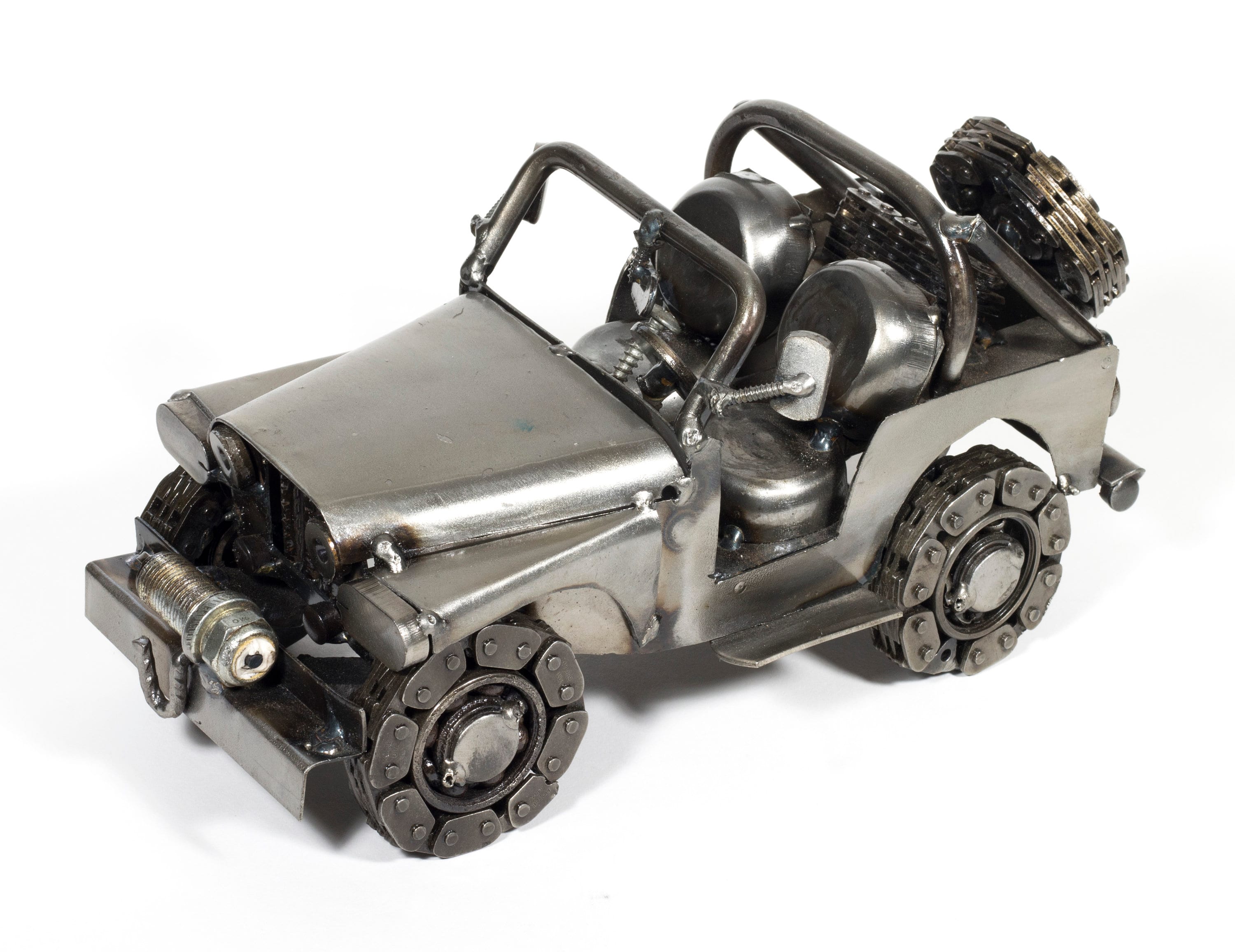 Artisan Off-Road Crafted 4 x 4 Metal Recycled Auto Parts Sculpture