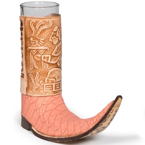 2-pack Mexican Leather Mini Boot Tequila Shot Glasses: Artisan ...