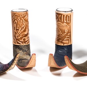 Mexican Leather Shot Boots - 3 Pack Handmade Tequila Shot Glasses In Assorted Colors