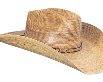 8 Second Cowboy Hat Mexican Palm Dark Natural Straw Wide Brim | 8 Segundos Sombrero de Palma Obscuro - MexART