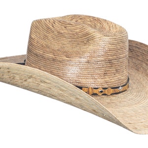 Mexart 8 Second Cowboy Hat Mexican Palm Natural Straw Wide Brim | 8 Segundos Sombrero de Palma Natural