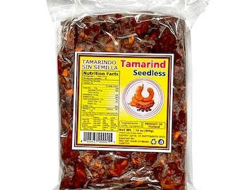 Tamarind Wet Seedless Block/Slab 14oz (400g) All Natural No added sugar Vegan Gluten Free Seedless, Pulpa de Tamarindo Natural Sin Semilla