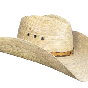Cowboy Hat Mexican Palm Natural Straw Wide Brim | Sombrero Baquero de Palma Natural - MexART