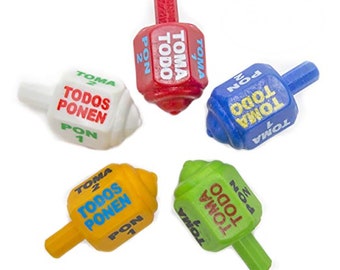 Juego de Pirinola Toma Todo Mexicano: Plástico Sólido, Set de Piezas