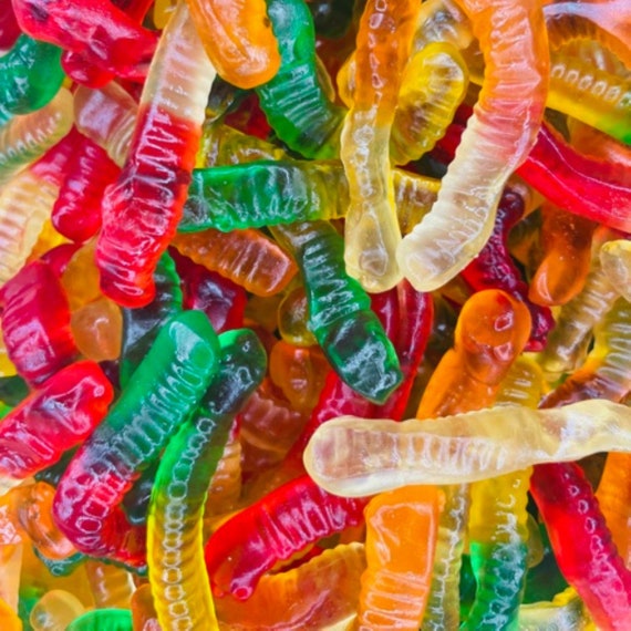 2 Lbs Gummy Worms Candy Assorted Fruit Flavored Worm Gummies