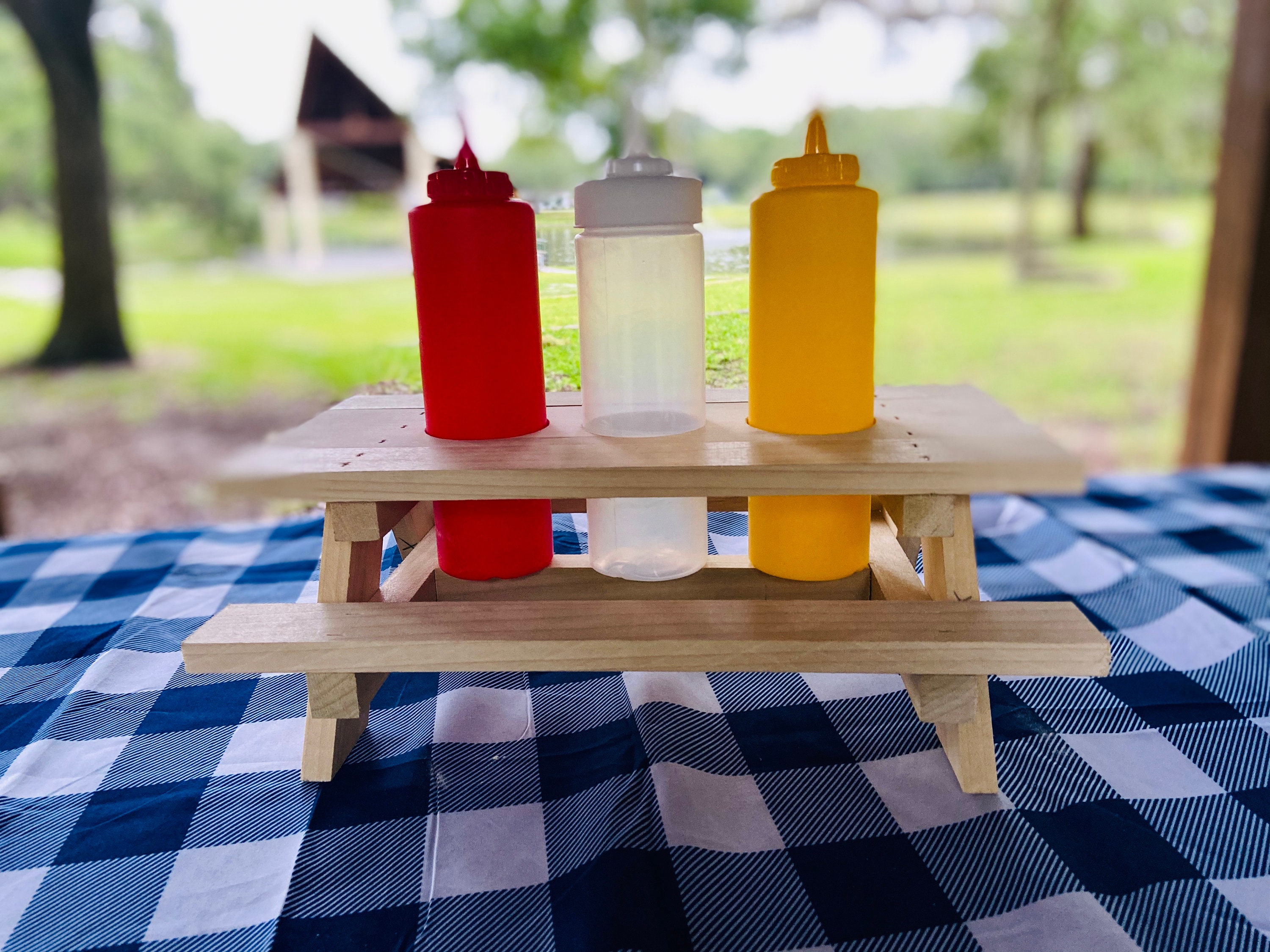 Picnic Table Condiment Holder Etsy