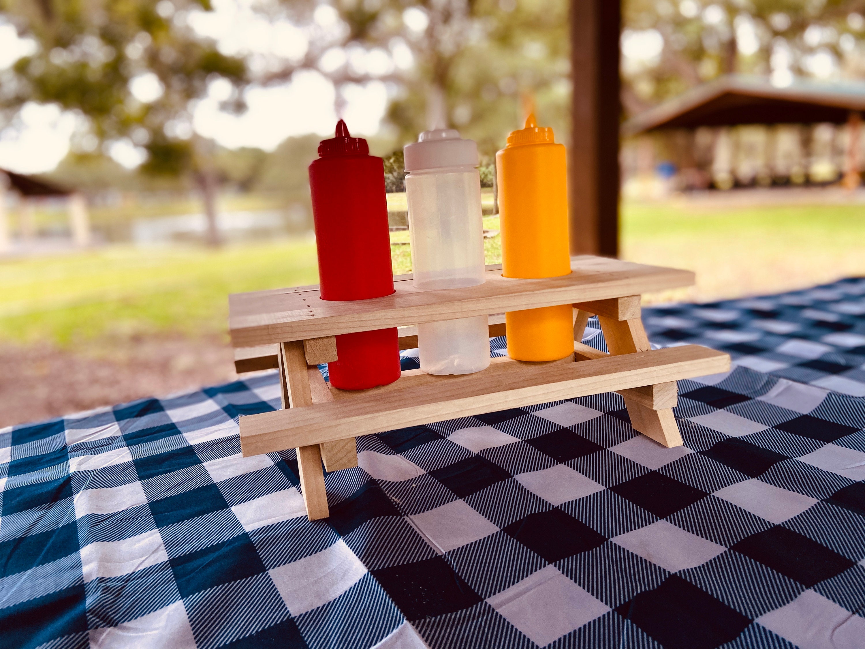 Picnic Table Condiment Holder Etsy