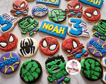 Spiderman Hulk Sugar Cookies