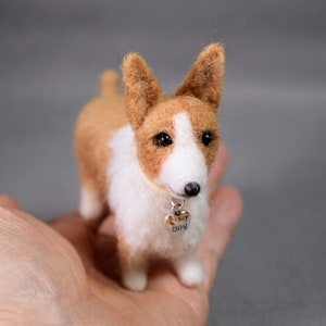 Ready- Made Needle felted Cardigan Welsh Corgi, Needle Felted Dog, Small Felted Dogs, Miniature Animal