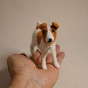Ready- Made Needle felted Jack Russell Terrier Needle Felted Dog Small Felted Dogs Miniature Animal.