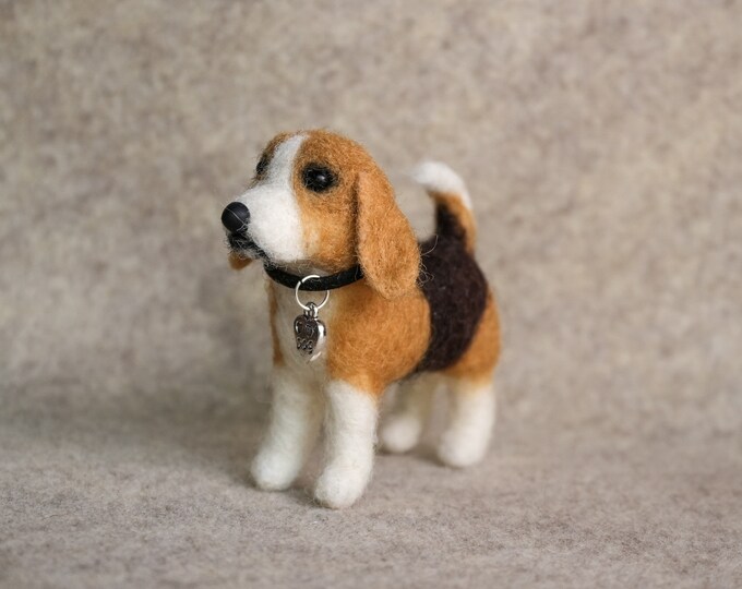 Needle Felted Beagle Puppy, Needle Felted Dog, Small Felted Dogs