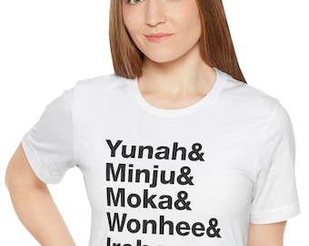ILLIT Ampersand Member Names T-Shirt - Yunah Minju Moka Wonhee Iroha Korean K-pop Girl Group TShirt Tee Shirt