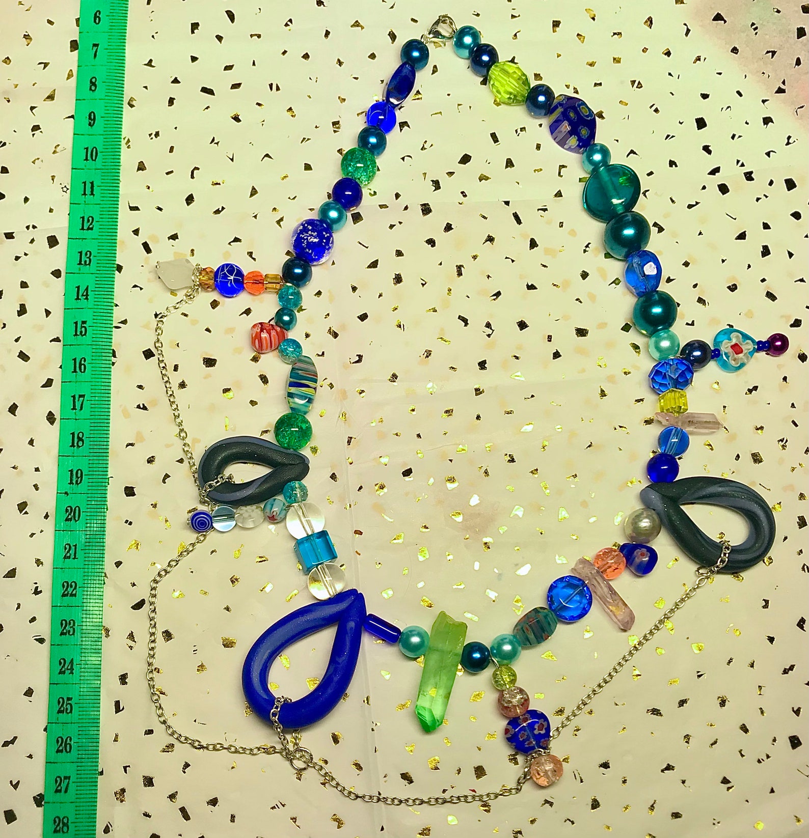 Crystal rain handmade charm necklace Etsy