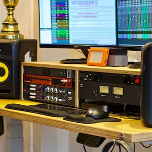 Double Bay Desktop Studio Equipment Rack - Ships Assembled - Handmade ...