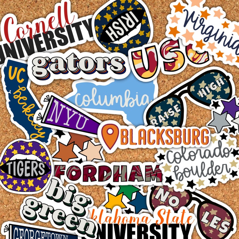 Custom College/University Sticker WATERRESISTANT School Etsy