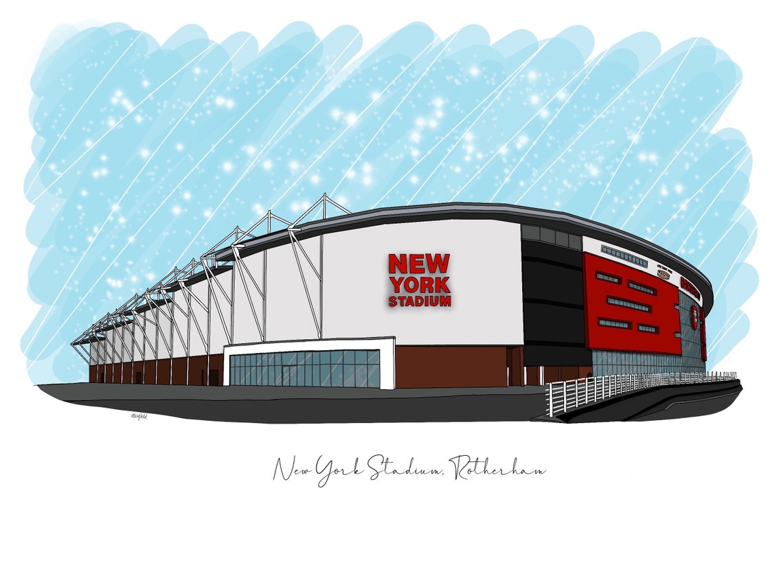 Rotherham United New York Stadium Print Football Club Prints Etsy.de