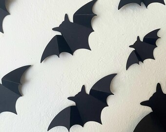 Bats for wall decoration -hanging bats - Halloween bats - bat silhouette - Halloween 3D bats - 16 piece 3D bats