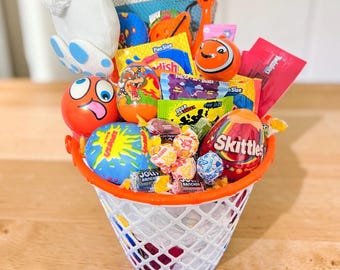 Basketball Gift Basket: Easter, Toys, Candy, and Balls