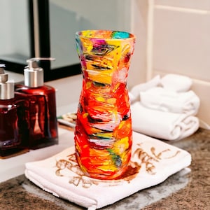 Handbemaltes abstraktes Blumenvase