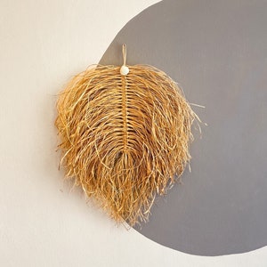 Handmade Raffia Leaf Wall Decor | Boho Home Decor | Boho Bedroom Decor | Birthday Gift