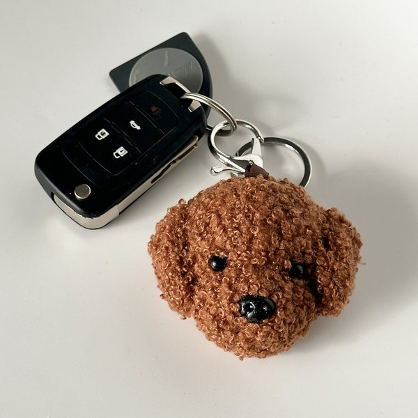 Cute Puppy Plush Keychain | Brown Teddy Dog Charm Keychain | Puppy Key Chain | Cute Bag Charms | Backpack Charm | Bag Accessories