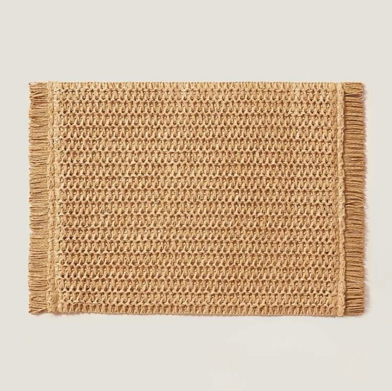 Boho Raffia Placemats With Tassels Rectangular Woven Etsy