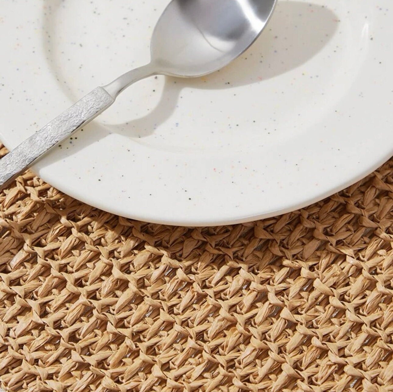 Boho Raffia Placemats With Tassels Rectangular Woven Etsy