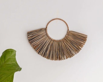 Seagrass Raffia Wall Hanging | Bohemian Bedroom Decor | Natural Kitchen Wall Art | Living Room Accent