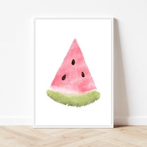 Pastèque, Aquarelle de pastèque, Papier peint à la pastèque, Décor d’été, Art des fruits, Fruit, Melon, Pastèque imprimable, Peinture à la pastèque