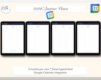 2026 Quarterly Planner Template: Google Calendar Integration (Digital Download)