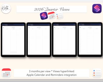 2026 Quarterly Planner Template: Apple iOS (Digital Download)