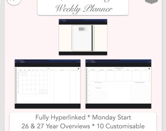 26/27 Financial Year Weekly Planner: Monday Start, Hyperlinked (Digital Download) for Samsung tablets