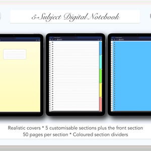 Bloc-notes numérique 5 thèmes pour tablette iPad Goodnotes 5 Tab