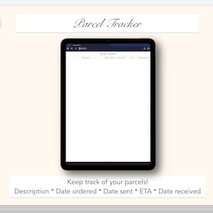 Plantilla de seguimiento de paquetes digitales para iPad y tabletas Goodnotes e imprimible