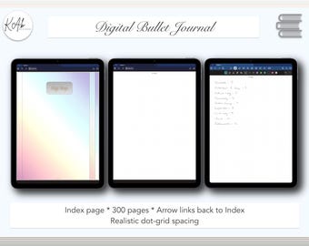 Minimal Digital Bullet Journal: Realistic Dot-Grid (300 Pages) (Digital Download)